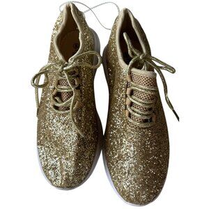 Pierre Dumas Comfort Foam Gold Glitter Fashion Sneakers Women's Size 8 (NWOT)
